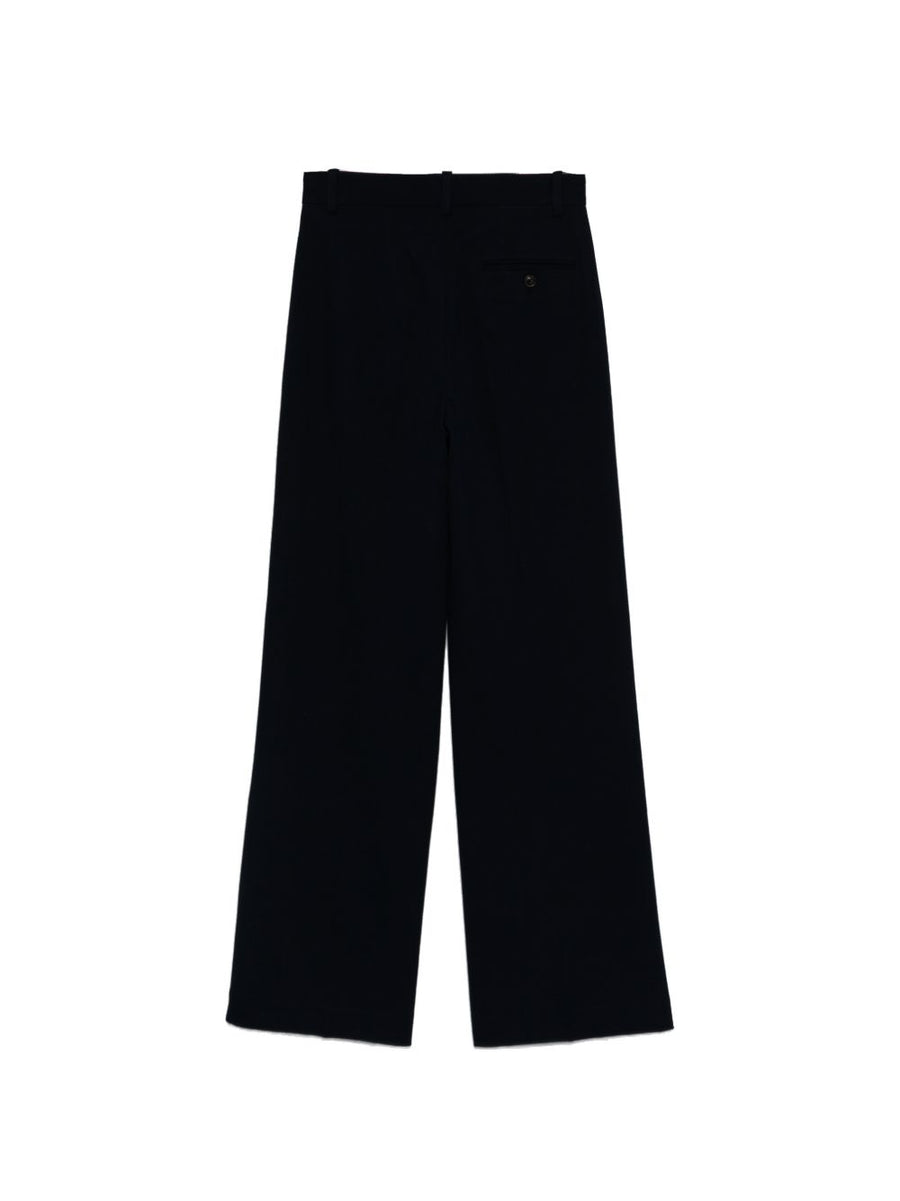 Circolo 1901 Navy Cotton Trousers For Women Stretch Tailored Everyday Workwear Polished Essential