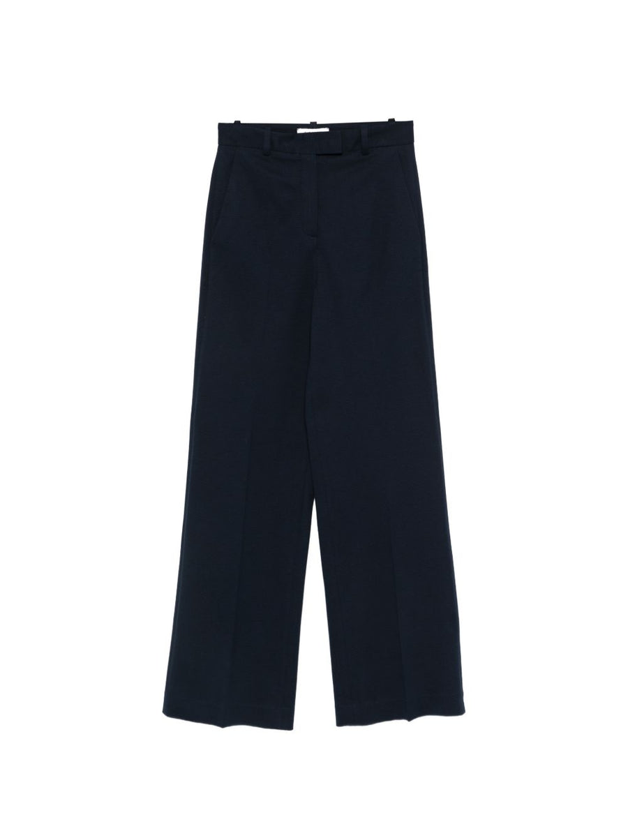 Circolo 1901 Navy Cotton Trousers For Women Stretch Tailored Everyday Workwear Polished Essential