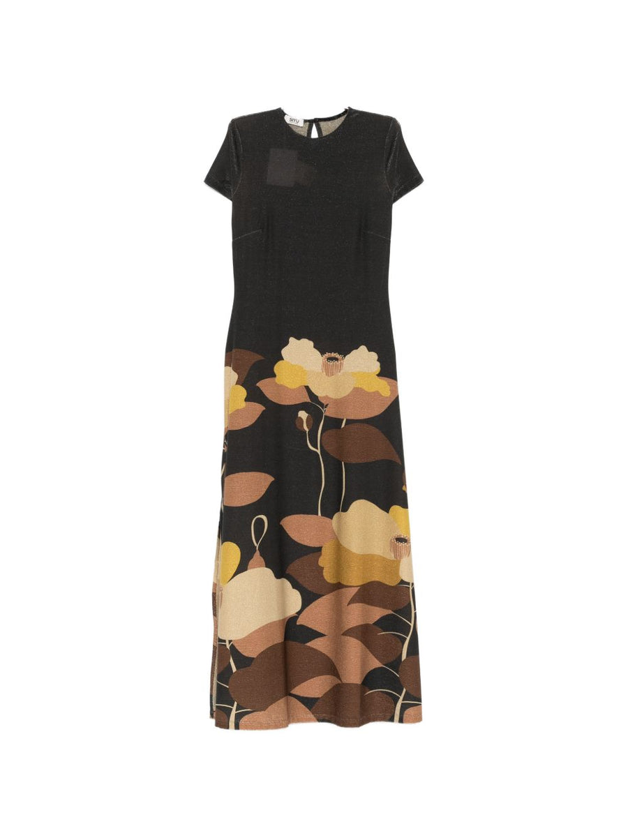 Siyu Ninfa Long Dress Floral Glitter Women Effortless Charm