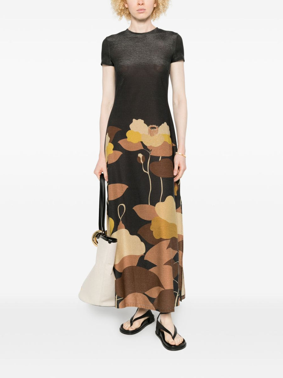 Siyu Ninfa Long Dress Floral Glitter Women Effortless Charm