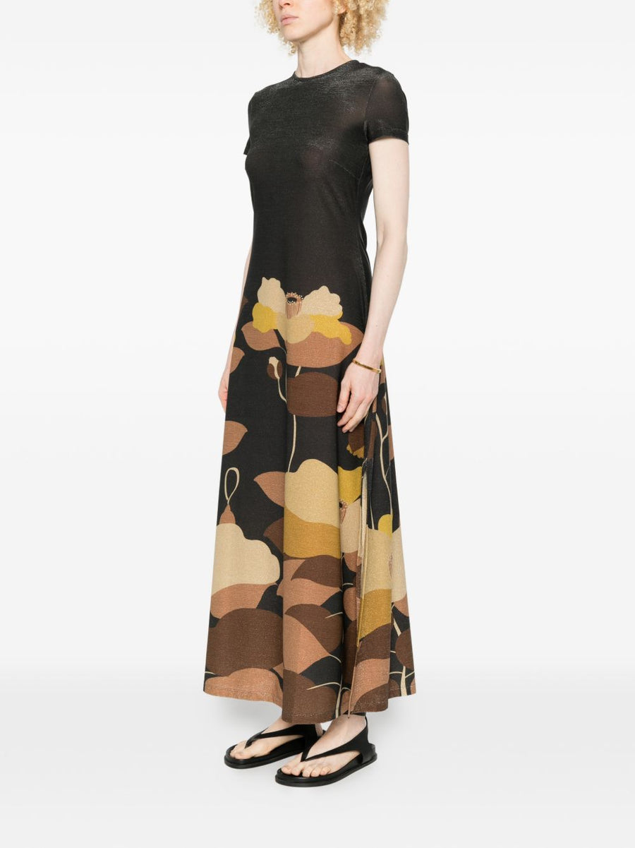 Siyu Ninfa Long Dress Floral Glitter Women Effortless Charm