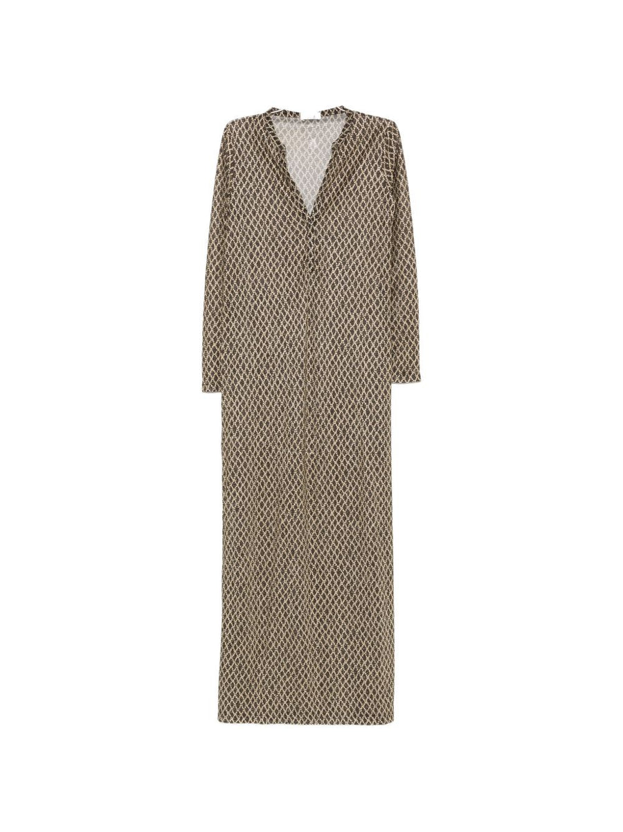 Siyu Money Kaftan Dress For Women Black Gold Pattern Maxi With V Neck Button Front And Elegant Fit