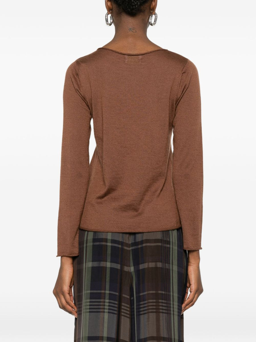 Beyou Cashmere Silk Blend Sweater For Women Premium Warmth Soft Texture Refined Silhouette
