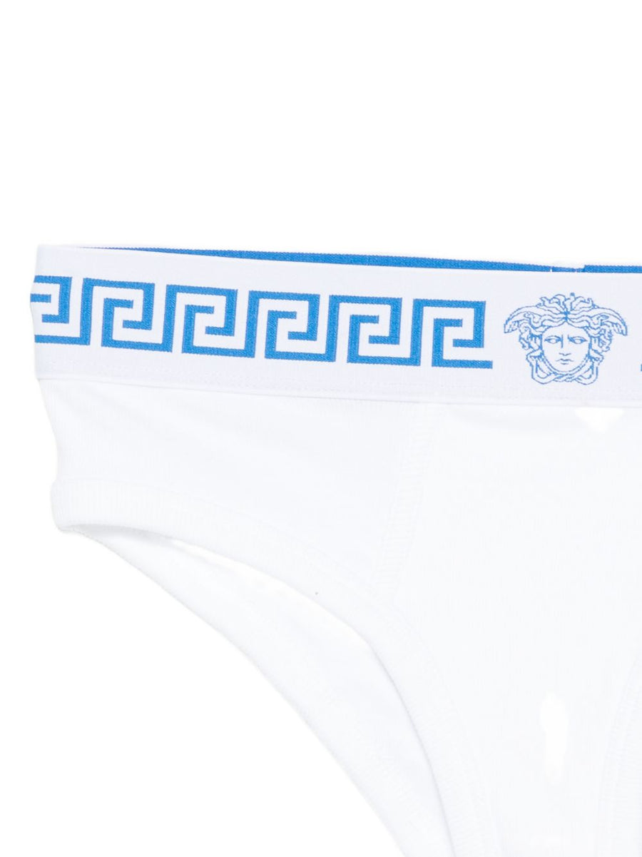 Versace Cotton Briefs For Women Luxury Underwear With Greek Key Medusa Detail And Comfortable Overgarment Fit