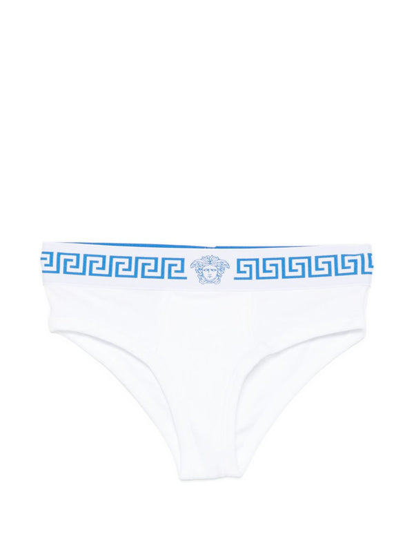 Versace Cotton Briefs For Women Luxury Underwear With Greek Key Medusa Detail And Comfortable Overgarment Fit
