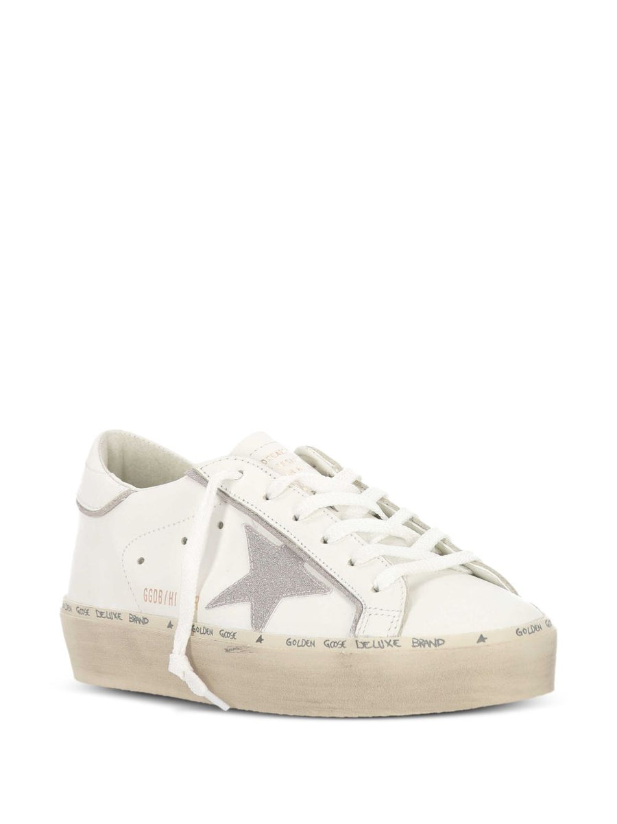 Golden Goose Hi Star Leather Sneakers For Women White Calf Leather 3cm Heel Luxury Lace Up