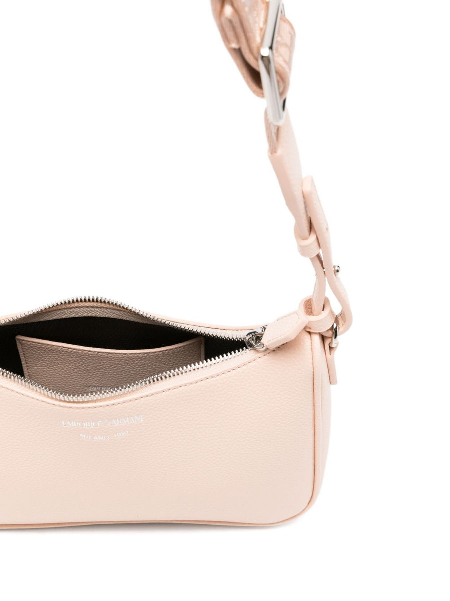 Emporio Armani Pink Shoulder Bag Secure Zip Closure For Women Everyday Luxury Baguette Style