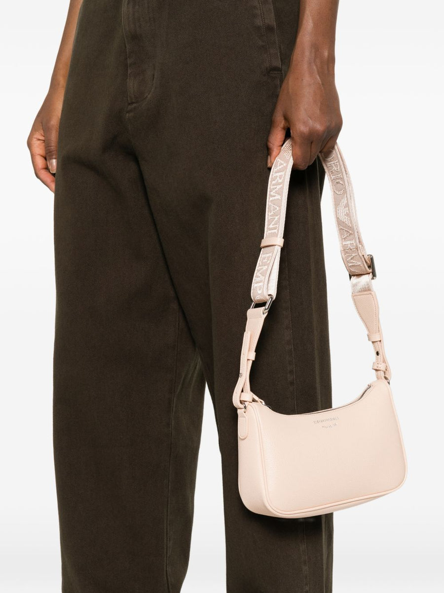 Emporio Armani Pink Shoulder Bag Secure Zip Closure For Women Everyday Luxury Baguette Style