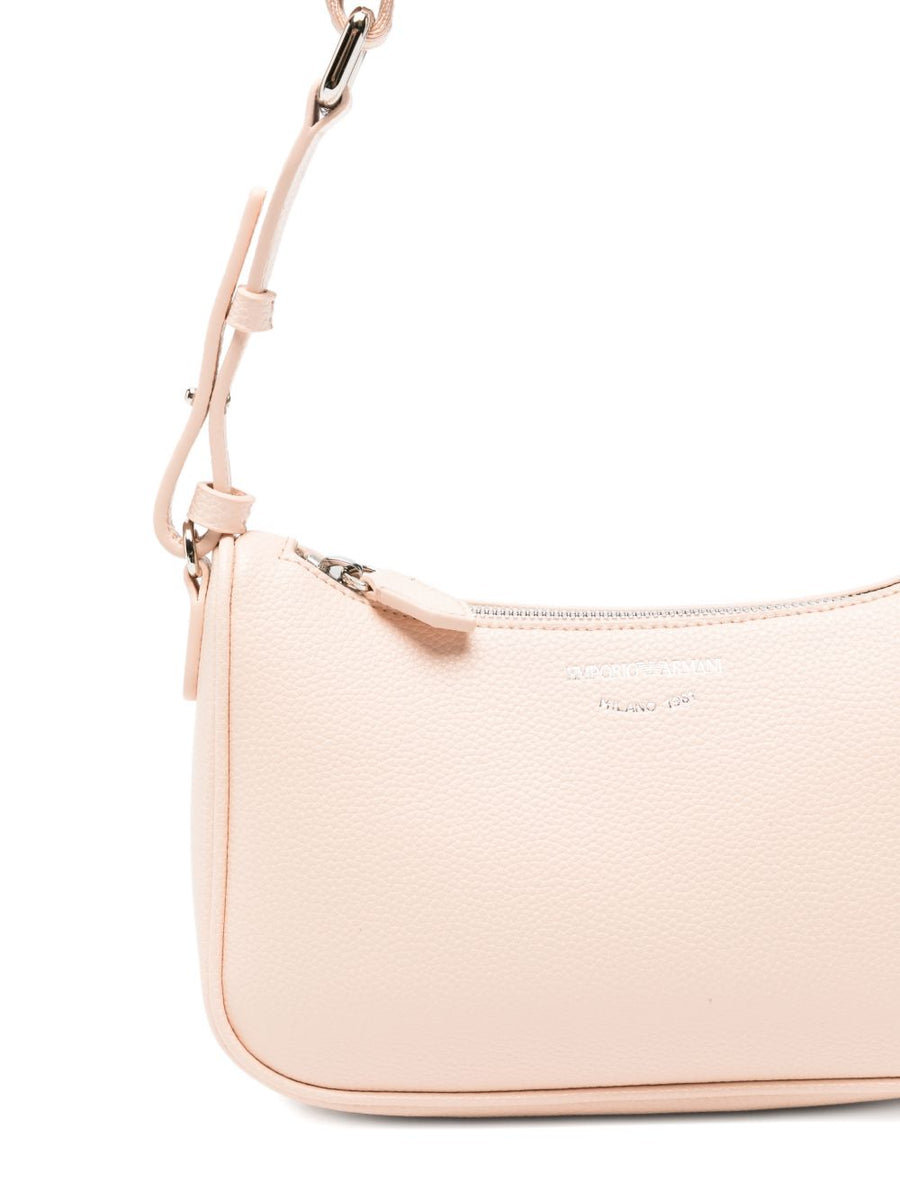 Emporio Armani Pink Shoulder Bag Secure Zip Closure For Women Everyday Luxury Baguette Style