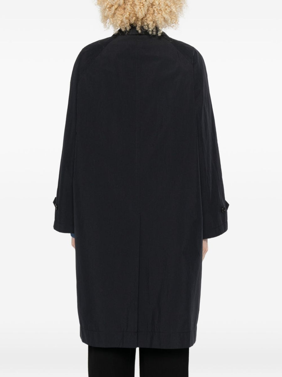 Nicholson And Nicholson Navy Cotton Nylon Coat For Women Versatile Spring Summer Outerwear