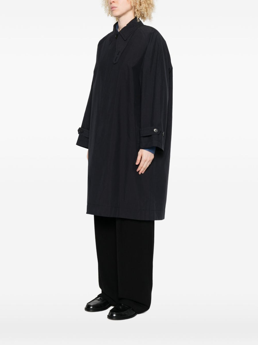 Nicholson And Nicholson Navy Cotton Nylon Coat For Women Versatile Spring Summer Outerwear