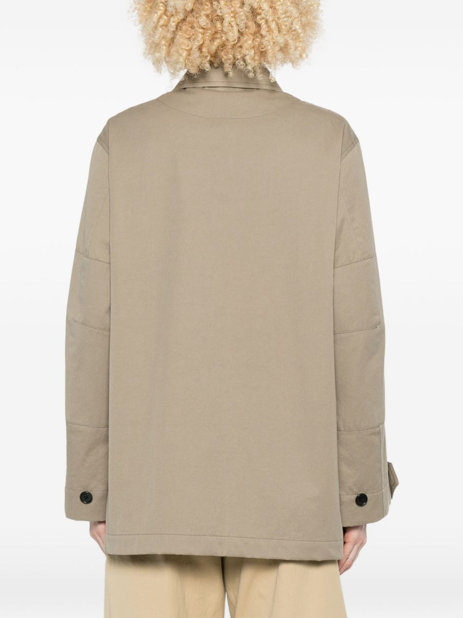 Nicholson & Nicholson Cotton Jacket For Women Timeless Khaki Green Button Closure Pockets Everyday Versatility