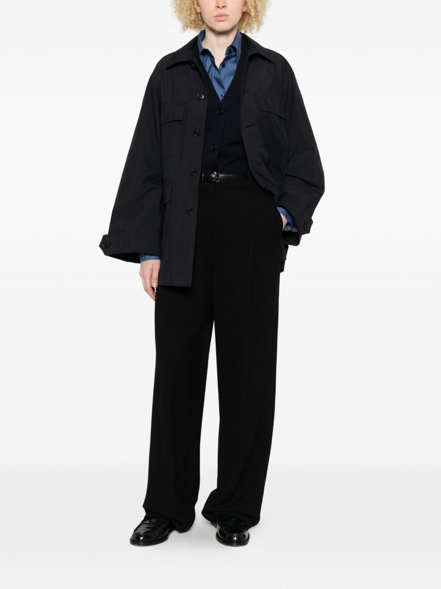 Nicholson And Nicholson Women's Navy Cotton Jacket Lightweight Versatile Outerwear With Pockets