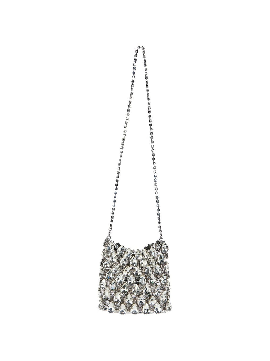 Self-Portrait Crystal Chainmail Mini Bag Crystal Embellished Chain Strap Evening Clutch For Women