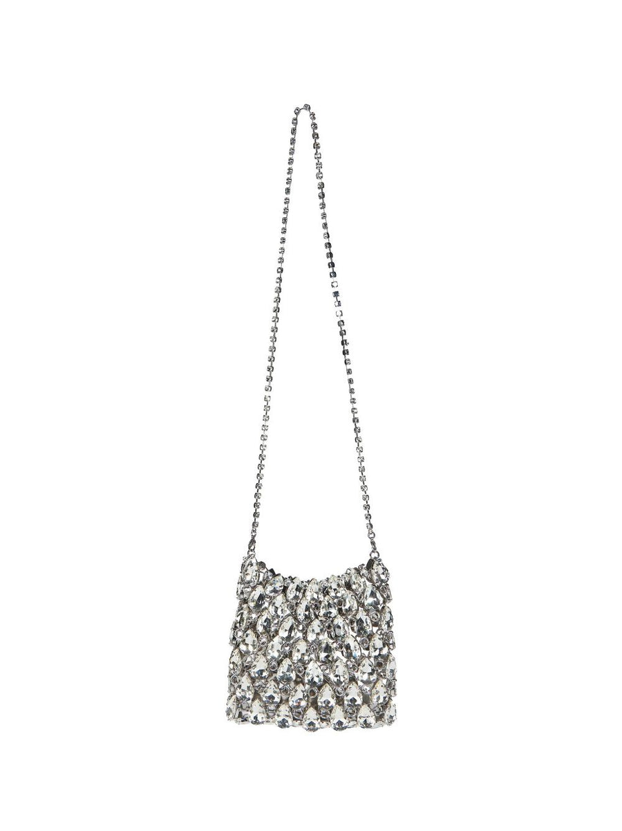 Self-Portrait Crystal Chainmail Mini Bag Crystal Embellished Chain Strap Evening Clutch For Women