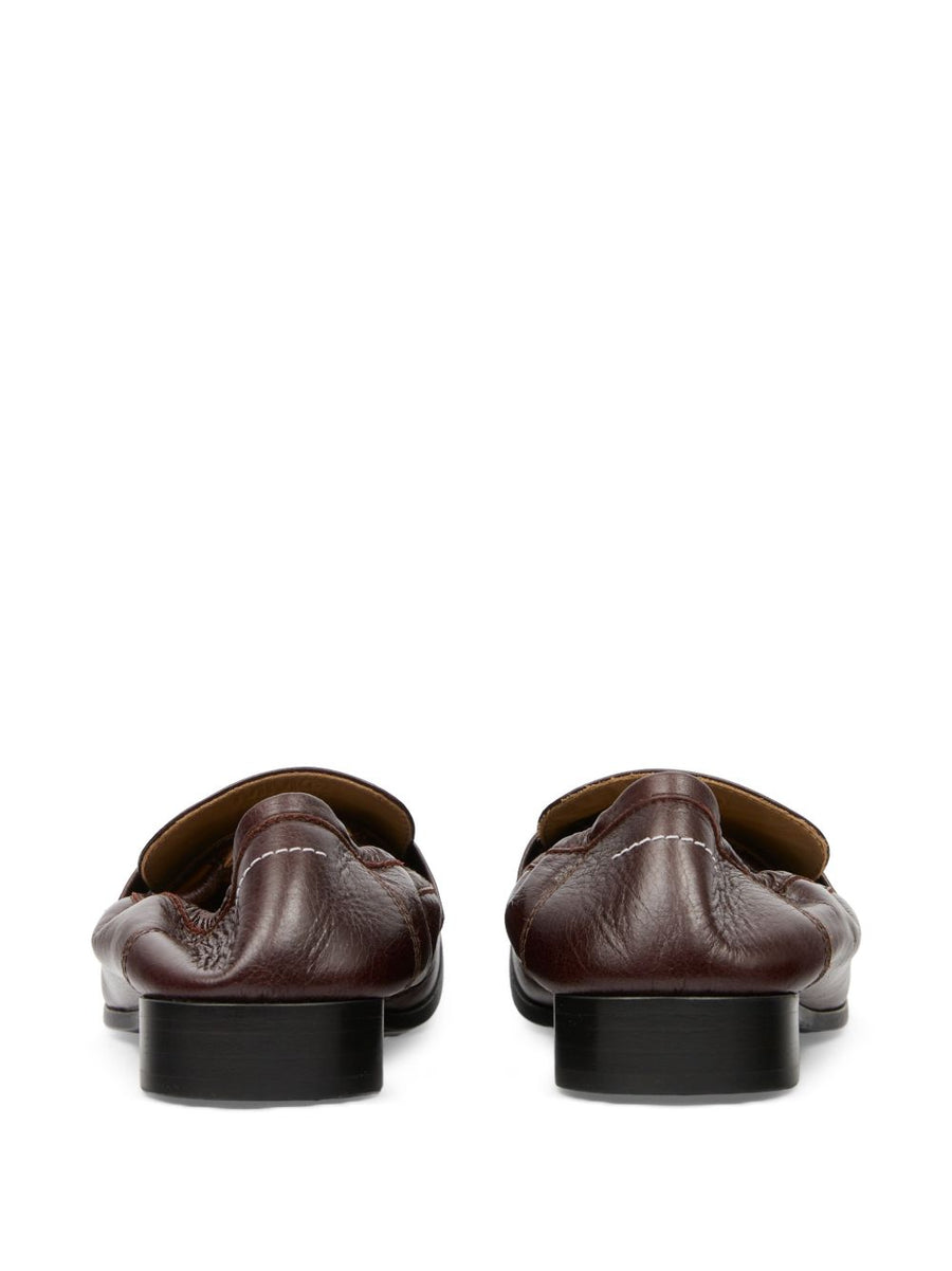 MM6 Maison Margiela Swing Toe Leather Loafers For Women Slip On Comfort Signature Stitch Timeless Luxury