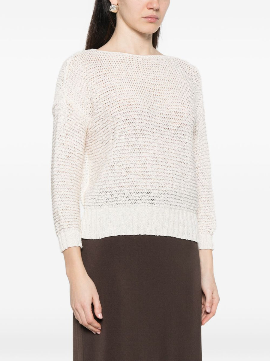 Base Womens Cotton Blend Knit Sweater With Boat Neck For Easy All Season Layering And Everyday Wear