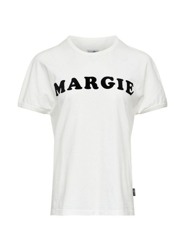 MM6 Maison Margiela Logo Cotton T Shirt Off White Arched Print