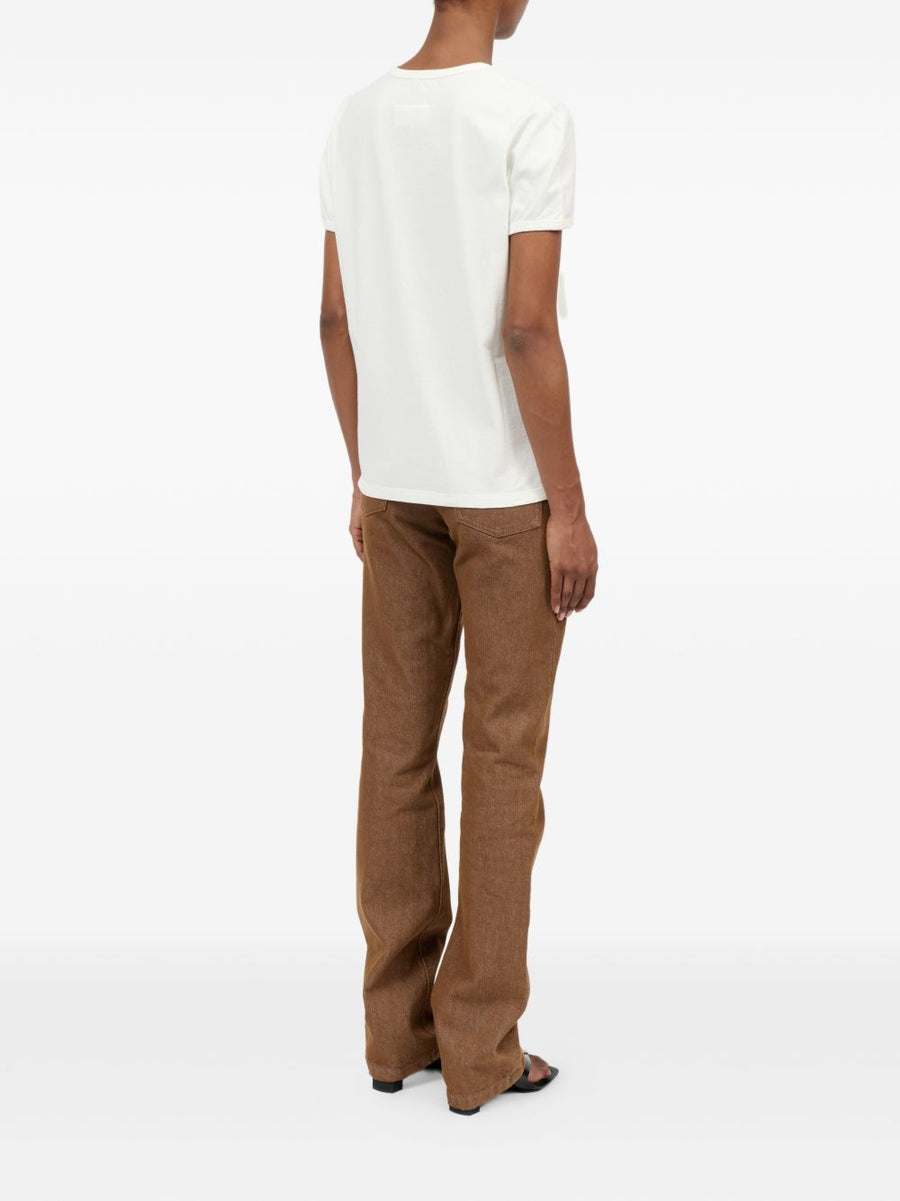 MM6 Maison Margiela Logo Cotton T Shirt Off White Arched Print