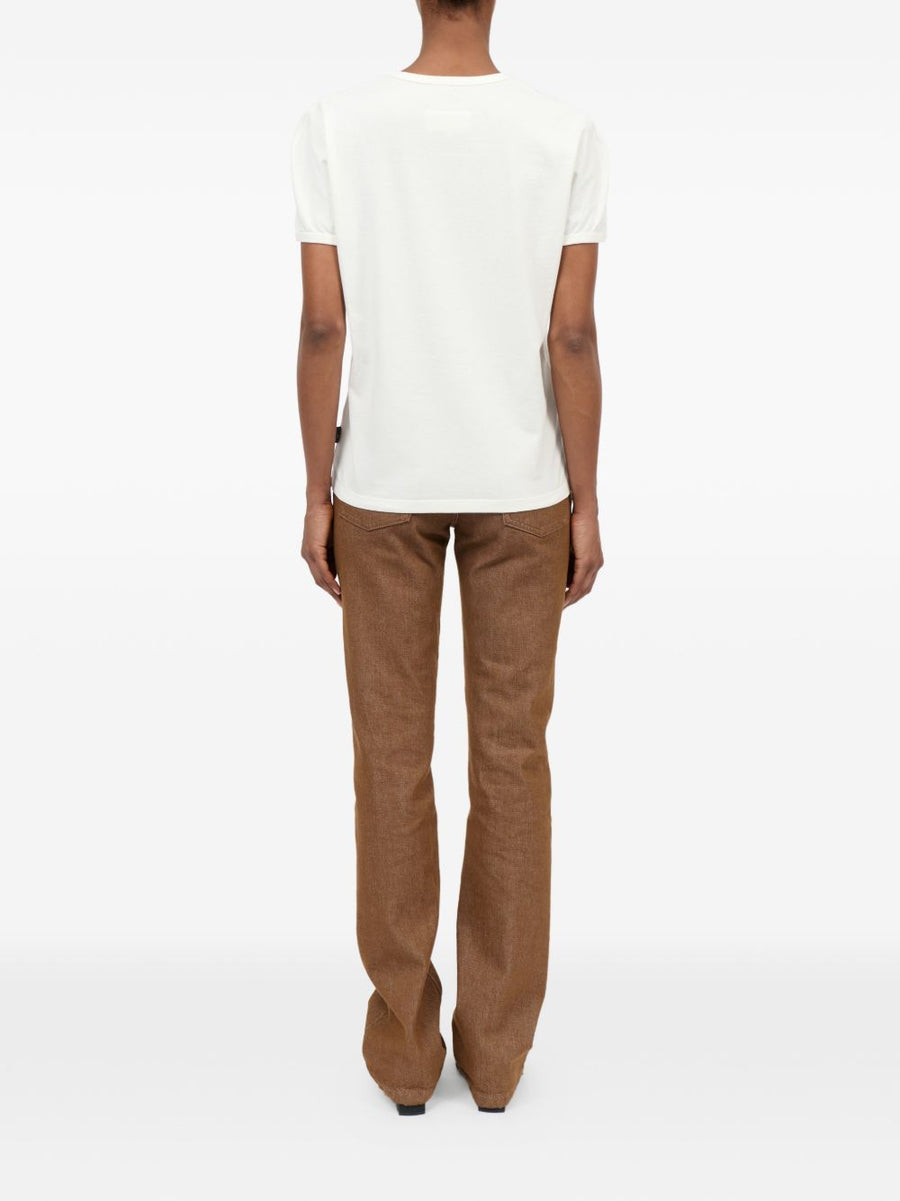 MM6 Maison Margiela Logo Cotton T Shirt Off White Arched Print