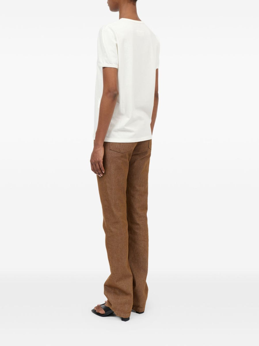 MM6 Maison Margiela Logo Cotton T Shirt Off White Arched Print