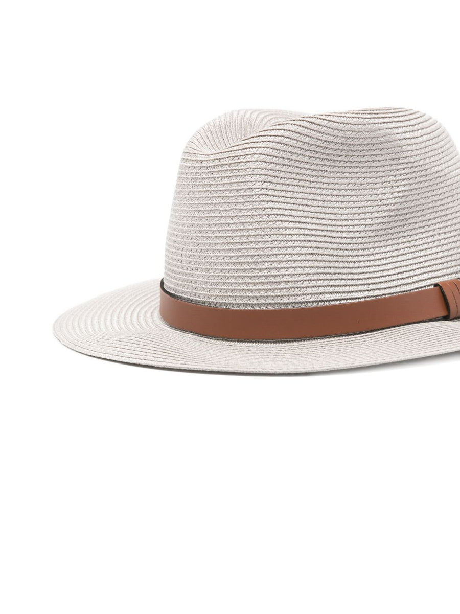 Emporio Armani Fedora Hat Unisex Grey With 6cm Brim Timeless Luxury Accessory Edition
