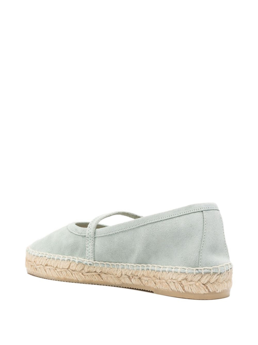Woolrich Candela Espadrilles Light Blue Suede For Women Buckle Closure Ballet Flat Comfort