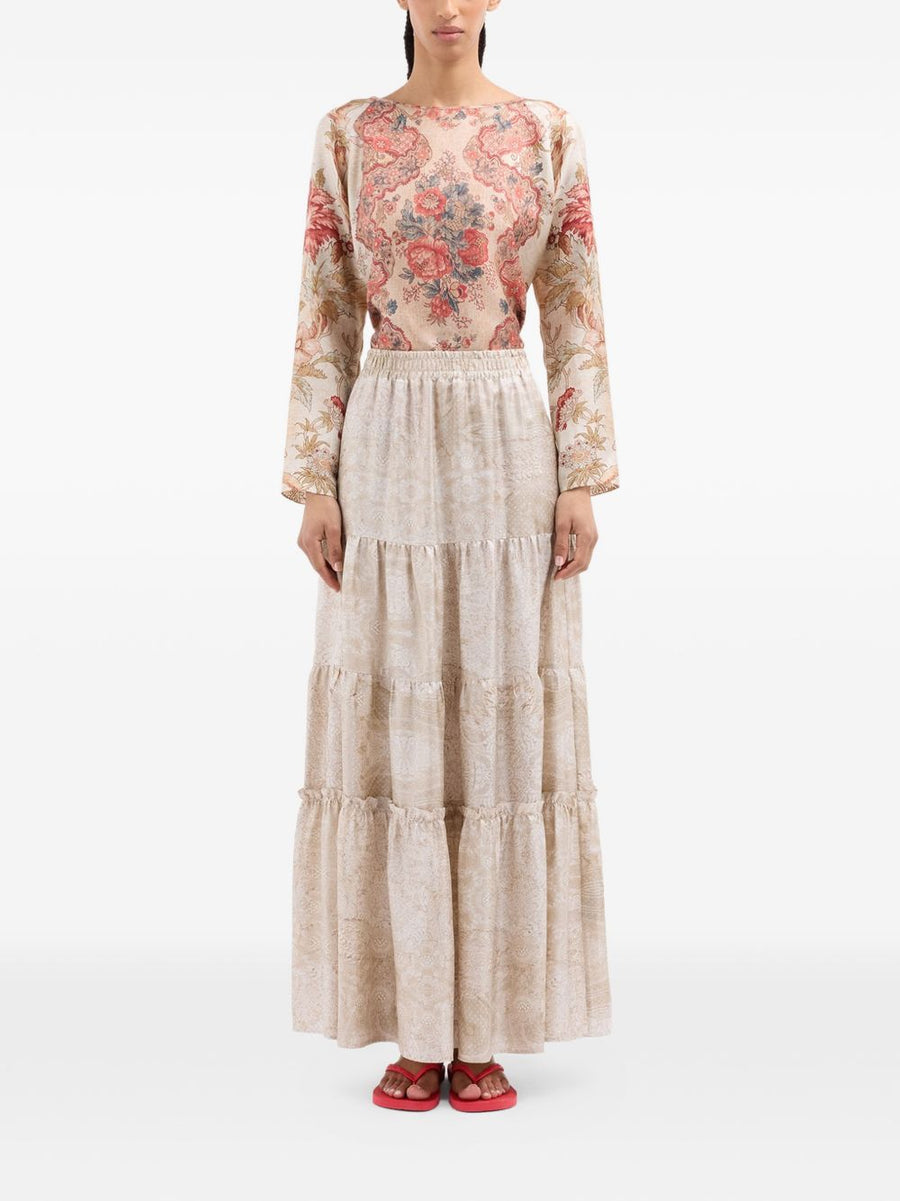 Pierre Louis Mascia Silk long skirt