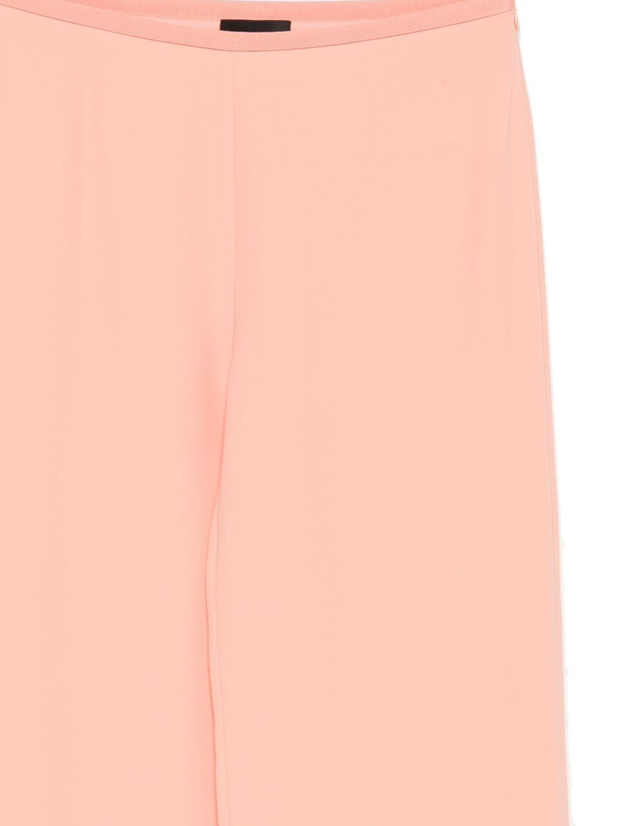Emporio Armani Straight-Leg Trousers For Women High-Waisted Pink 100 Percent Polyester Premium Office Chic