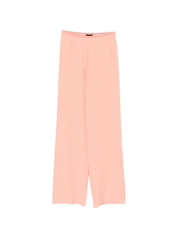 Emporio Armani Straight-Leg Trousers For Women High-Waisted Pink 100 Percent Polyester Premium Office Chic