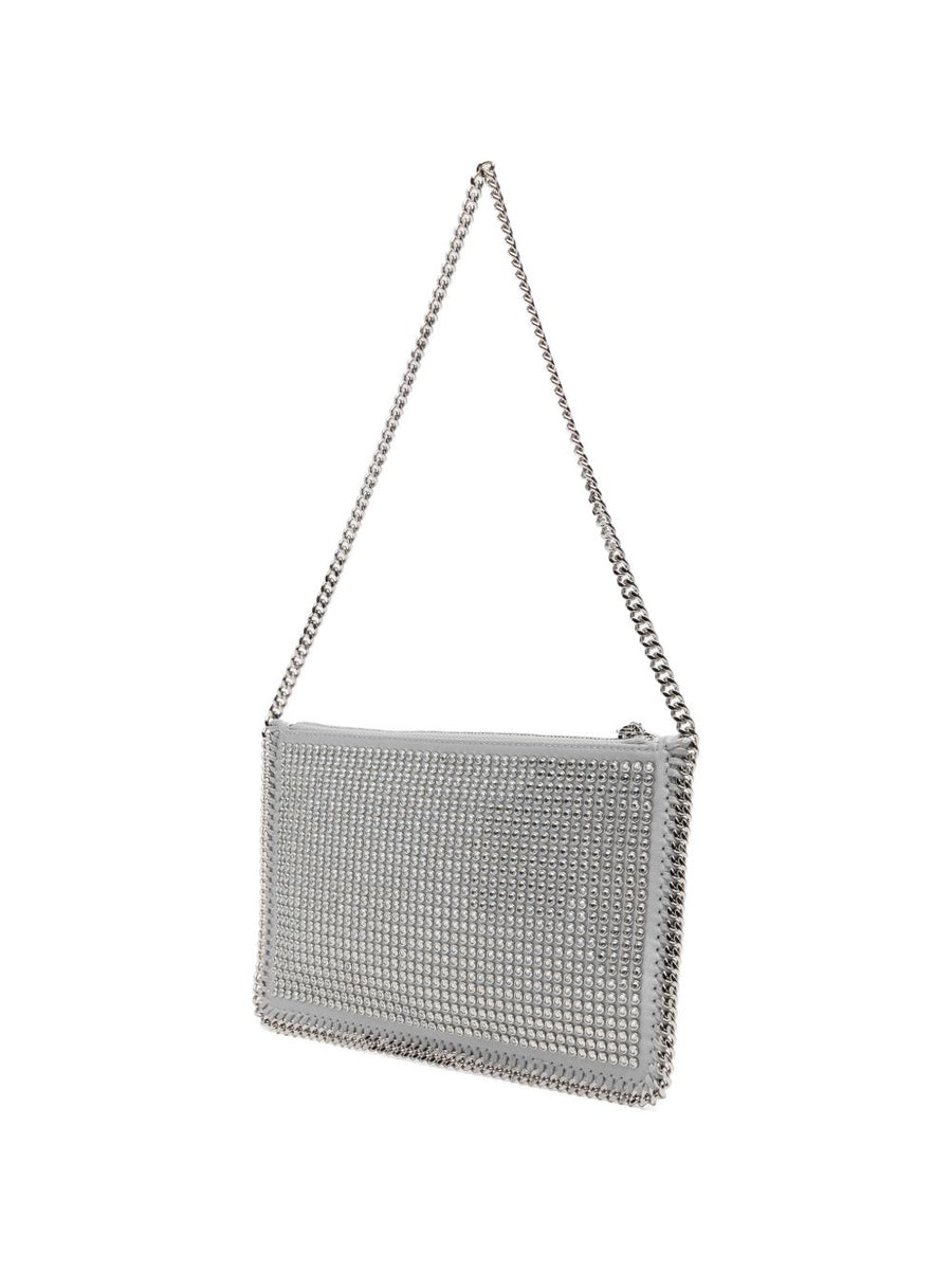 Stella McCartney Falabella Crystal Clutch Evening Bag With Silver Chain Strap For Elegant Women