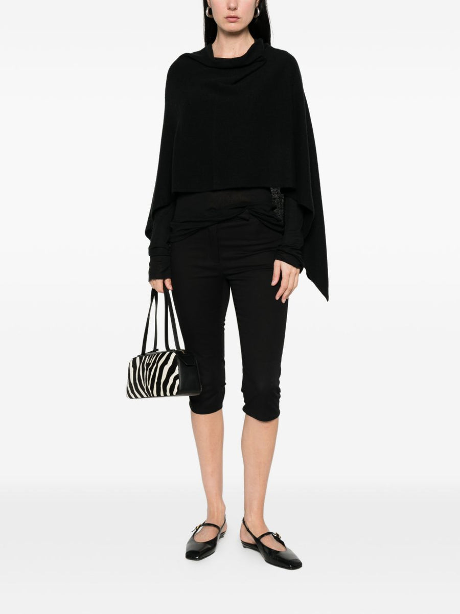 Beyou V Neck Cashmere Poncho One Size Women Luxurious 100 Percent Cashmere Layering Essential Black Outerwear