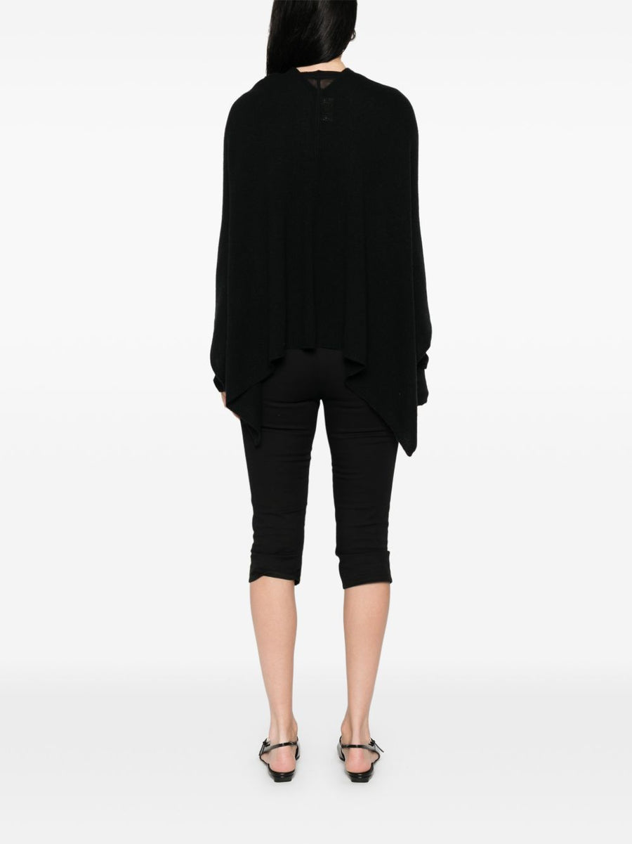 Beyou V Neck Cashmere Poncho One Size Women Luxurious 100 Percent Cashmere Layering Essential Black Outerwear