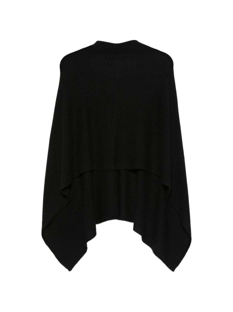 Beyou V Neck Cashmere Poncho One Size Women Luxurious 100 Percent Cashmere Layering Essential Black Outerwear