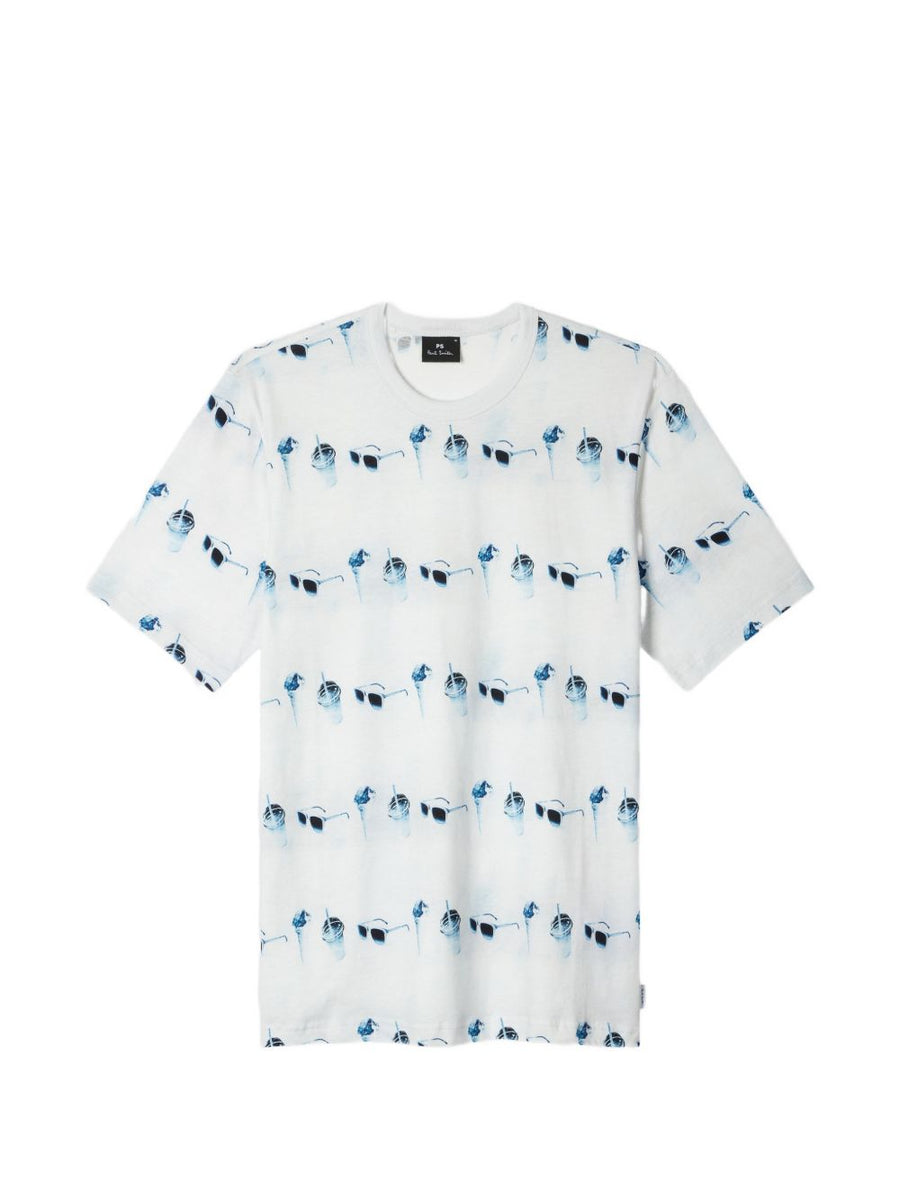 Paul Smith Printed Cotton T Shirt With Sunglasses Ice Cream Graphic For Men Organic Cotton 100 Percent