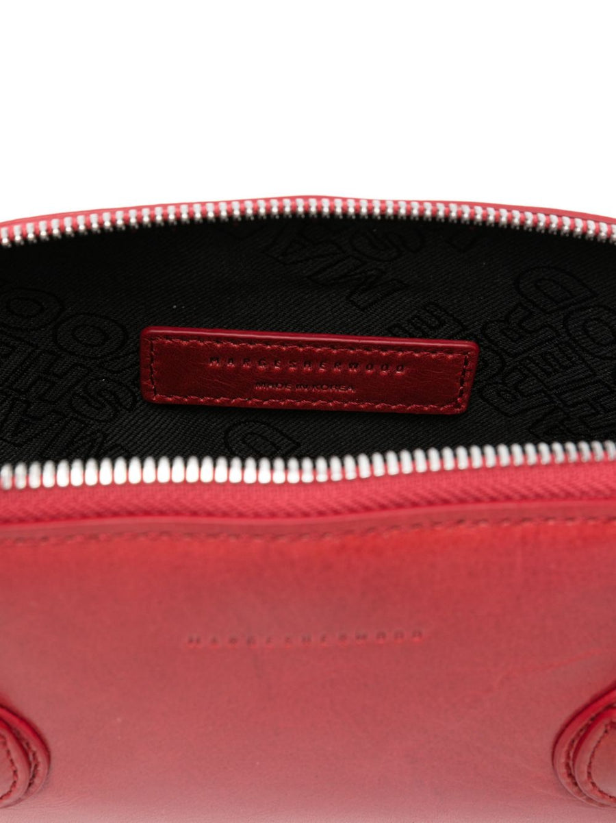 Margesherwood Bessette Shoulder Bag Red Calf Leather For Women With Secure Zip Closure And Dust Bag