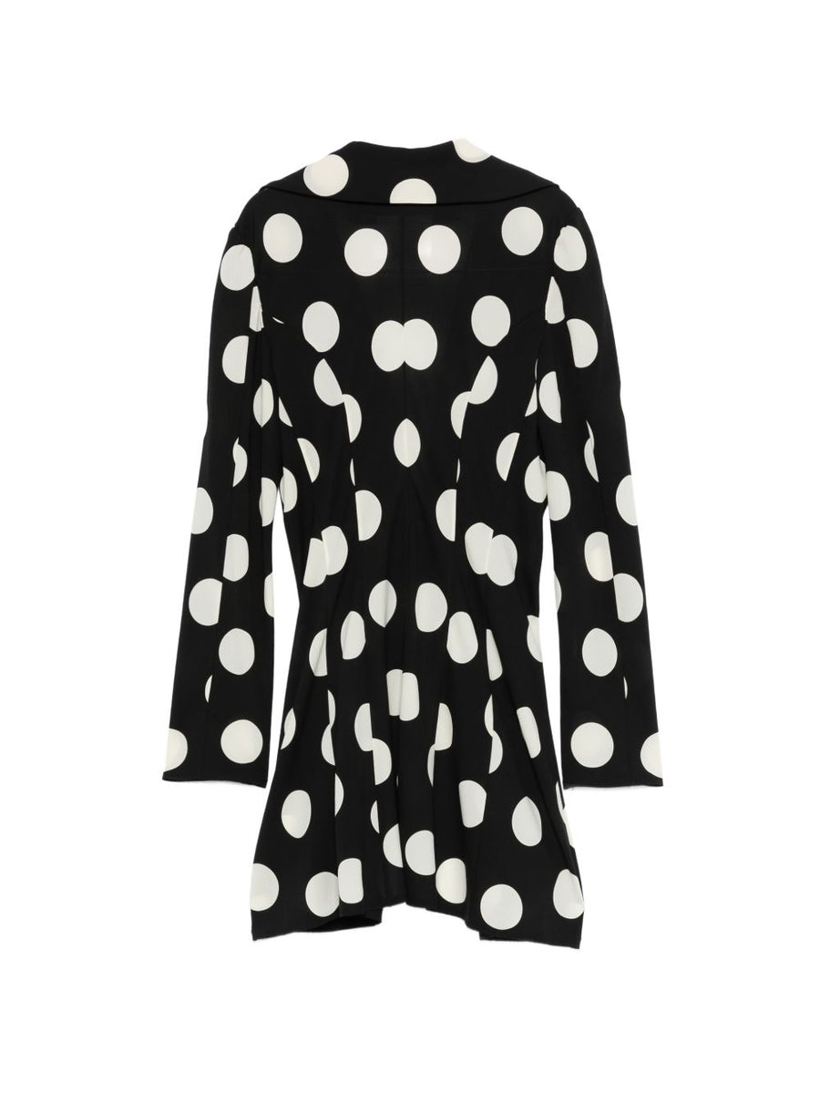 Junya Watanabe Dotted Womens Jacket Black Polka Dot Print Single Breasted Elegant Versatile Workwear