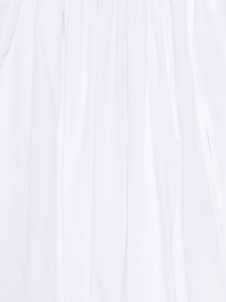 Comme Des Garçons Cotton Blouse For Women With Ruffle Details And Elastic Trim Timeless White