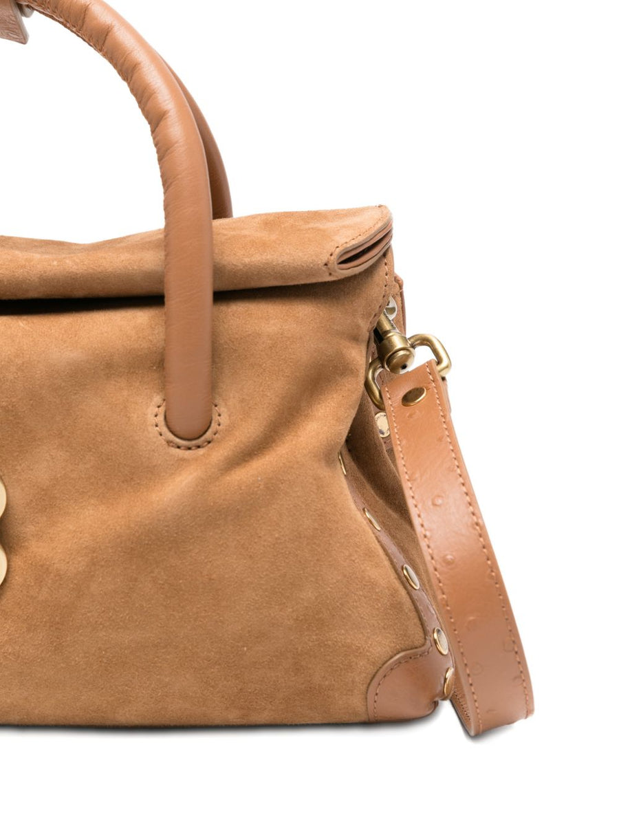 Zanellato Dotta Brown Leather Handbag Compact Top Handle For Women Everyday Luxury