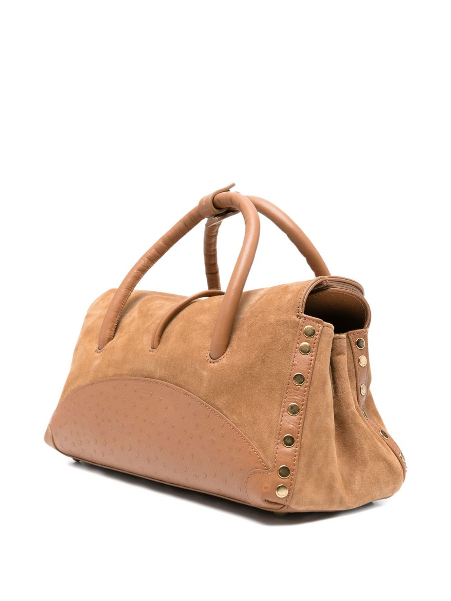 Zanellato Dotta Brown Leather Handbag Compact Top Handle For Women Everyday Luxury