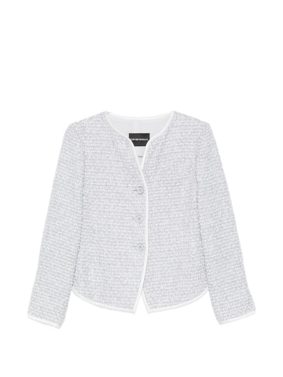 Emporio Armani Wool Blend Jacket For Women Luxurious Textured Finish And Timeless Style