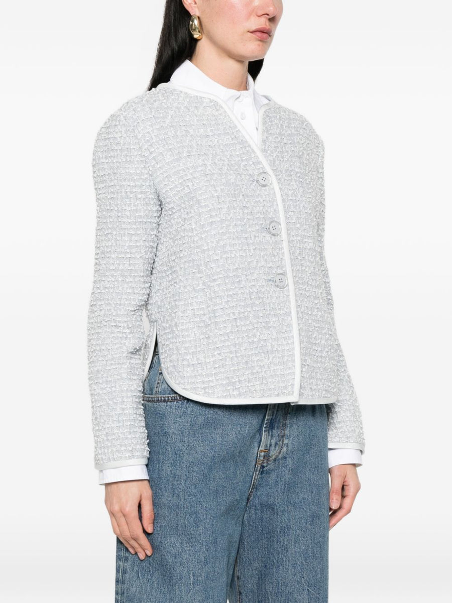 Emporio Armani Wool Blend Jacket For Women Luxurious Textured Finish And Timeless Style