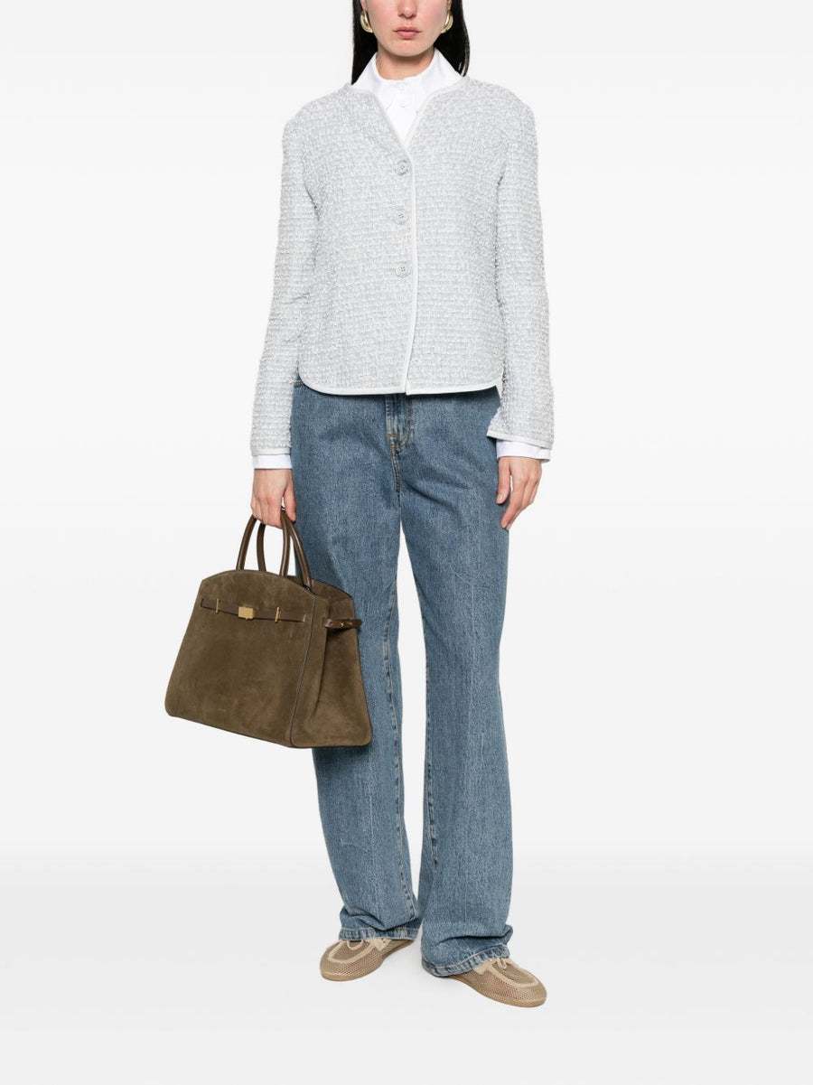 Emporio Armani Wool Blend Jacket For Women Luxurious Textured Finish And Timeless Style