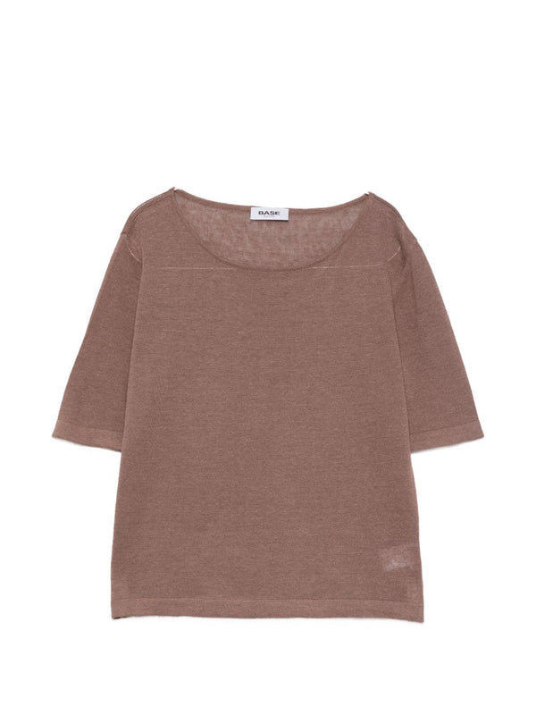 Base Linen Cotton Blend Sweater For Women Breathable Lightweight Round Neck Top Everyday Essential Wardrobe