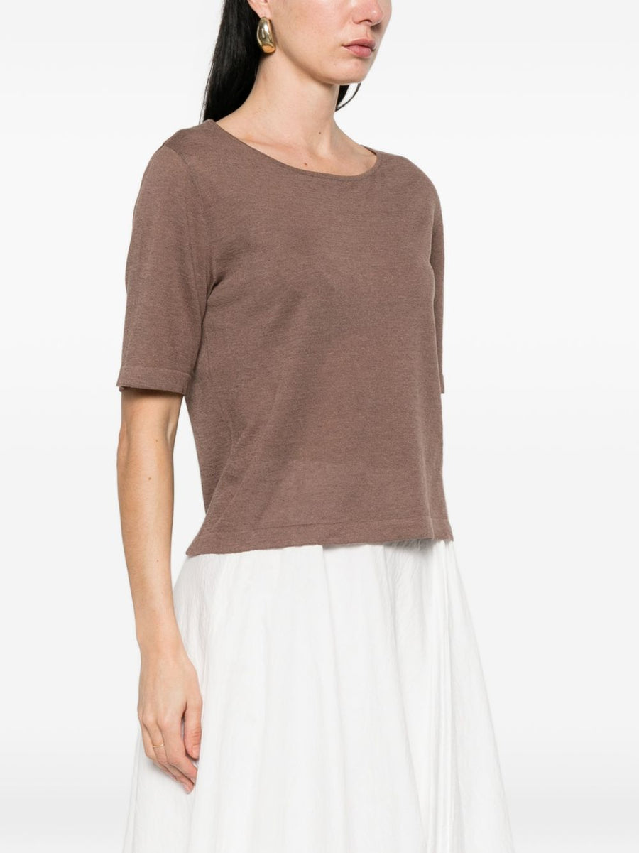 Base Linen Cotton Blend Sweater For Women Breathable Lightweight Round Neck Top Everyday Essential Wardrobe