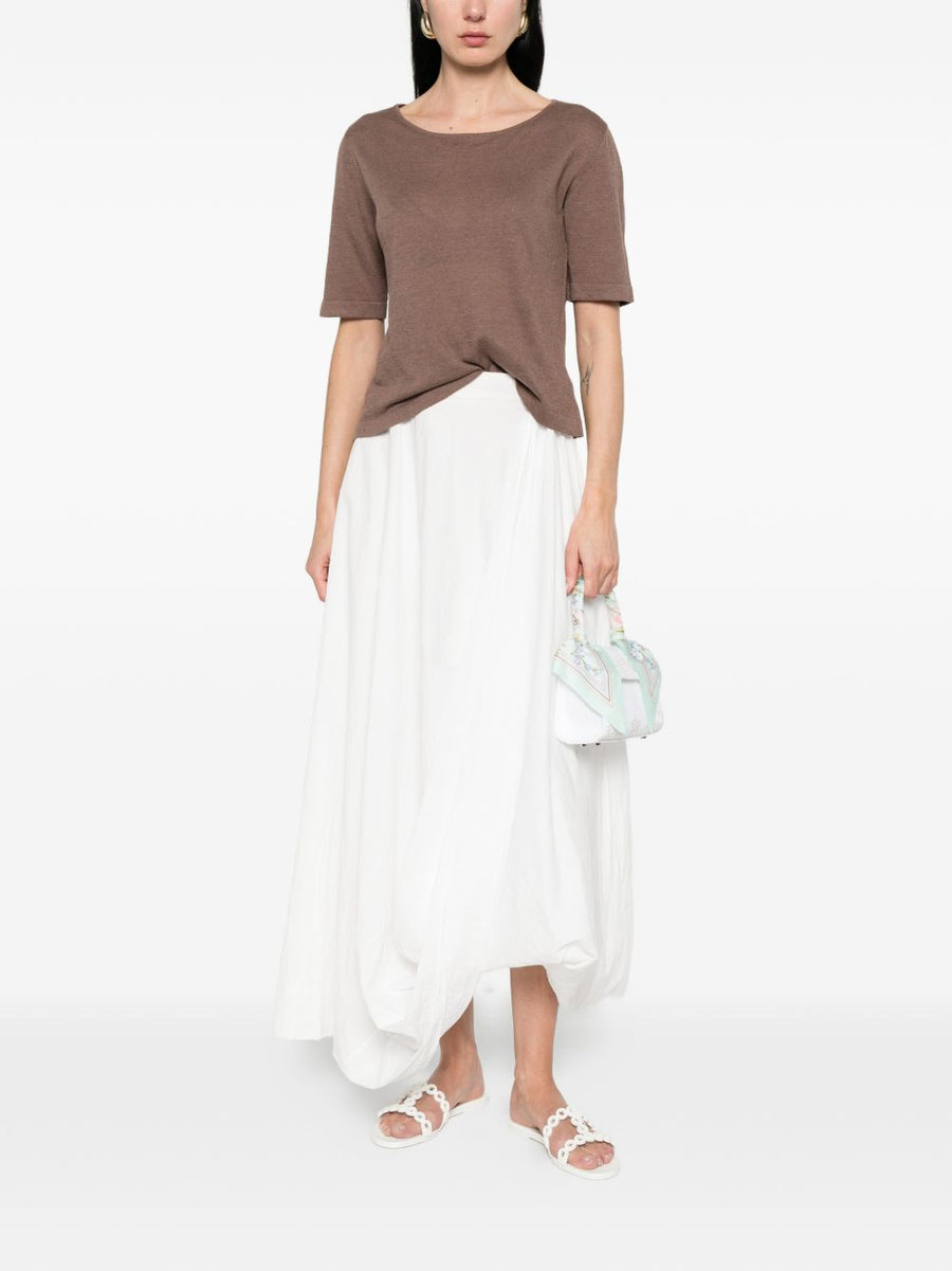 Base Linen Cotton Blend Sweater For Women Breathable Lightweight Round Neck Top Everyday Essential Wardrobe