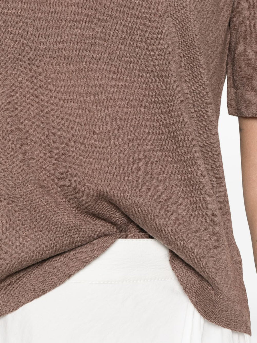 Base Linen Cotton Blend Sweater For Women Breathable Lightweight Round Neck Top Everyday Essential Wardrobe