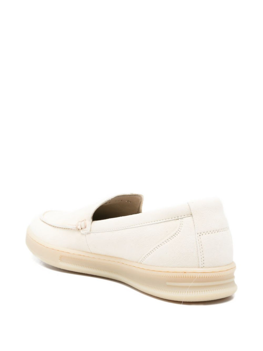 Woolrich Ivory Suede Loafers For Women Slip On Comfort With 2cm Heel Everyday Essential
