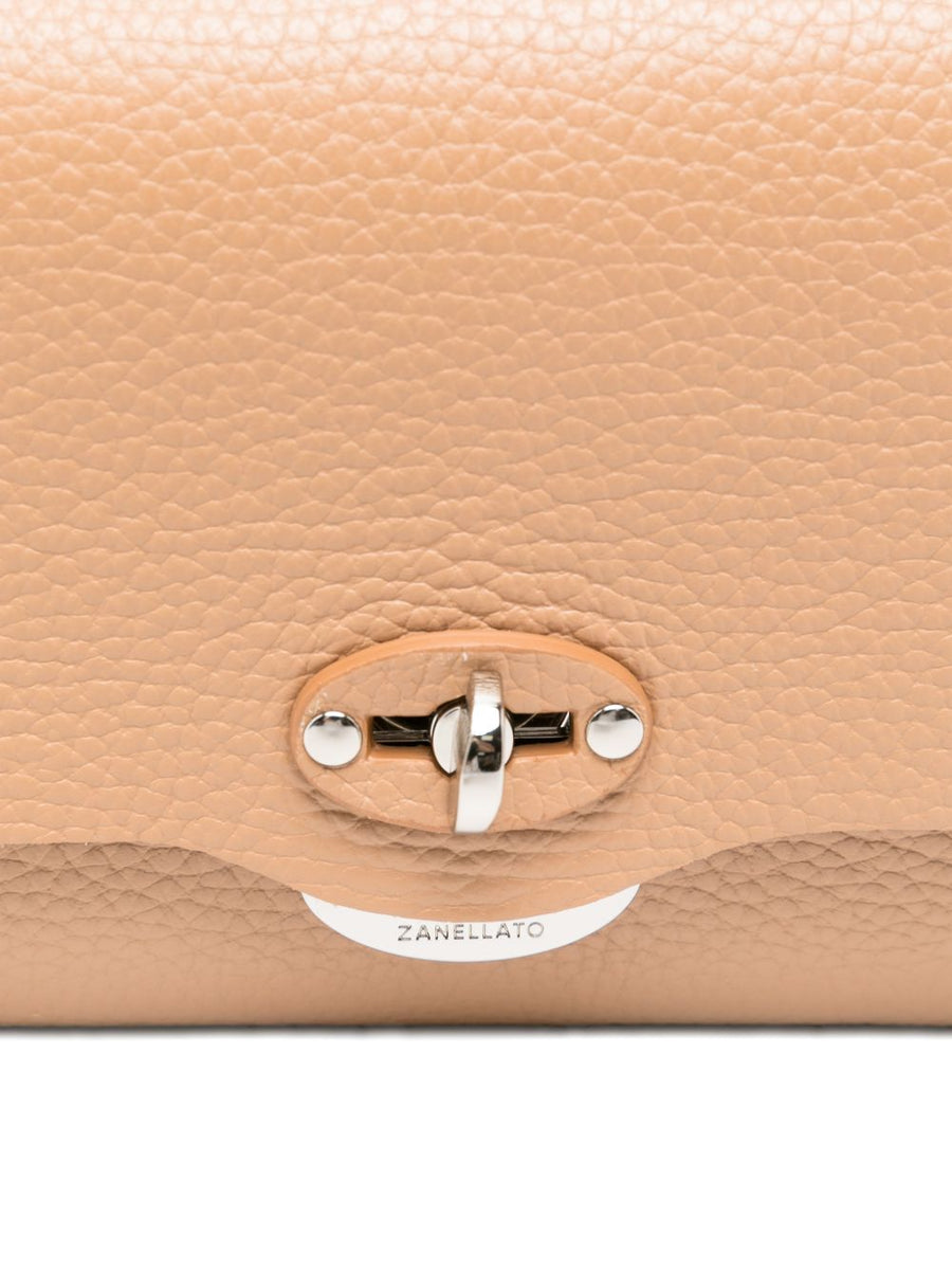 Zanellato Lettera Turn-Lock Shoulder Bag For Women Compact Calf Leather Luggage Color Detail