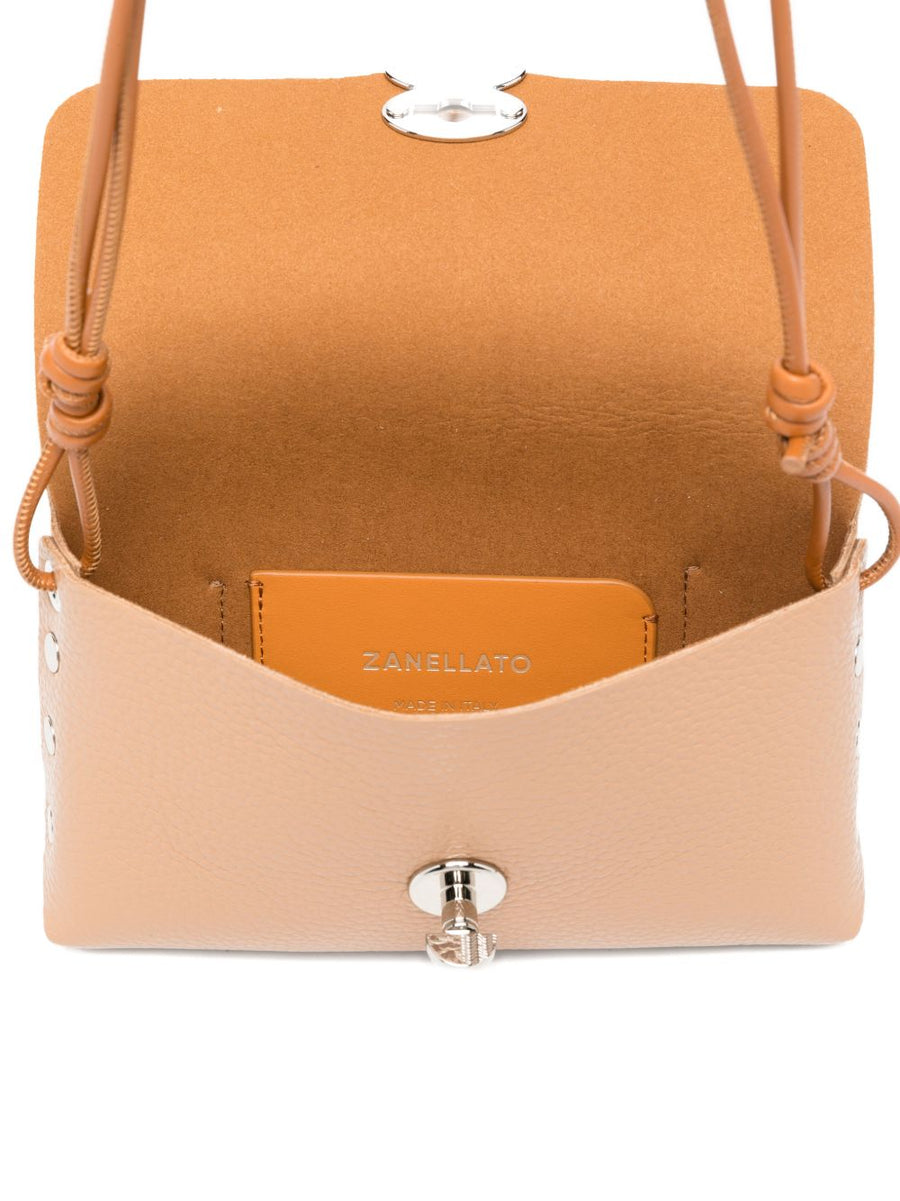 Zanellato Lettera Turn-Lock Shoulder Bag For Women Compact Calf Leather Luggage Color Detail